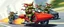 Placeholder: hi speed rocket ship on leaning scooter in a swing, coated rat gremlin captain in high speed pursuit among neon TMNT spy vs spy rat cyber soldiers, with background motion blur, airbrush and pen outline