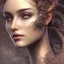 Placeholder: Portrait of beautiful girl, face dept of field,face shining, plant, metal, feathers,central weight average, CWA Dryad, fae, sidhe, ominous, nature, plants, wildflower sparkle,wildflower 3d view, facepaint, dnd character portrait, intricate, oil on canvas, masterpiece, expert, insanely detailed, 4k resolution, retroanime style, cute big circular reflective eyes, cinematic smooth, intricate detail , soft smooth lighting, soft pastel colors, painted Renaissance style,sharp fucus, bokeh,macro lens,