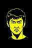 Placeholder: Bruce Lee American martial artist face cartoon 2d