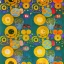 Placeholder: goats and flowers floating in outer space winter colors repeating pattern GUSTAV KLIMT