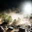 Placeholder: A striking quality Kodak photograph captures a wasteland with liquid and group of monstruous plants, creepy, details of the dust very accentuated, glossy organic mass, adorned with minerals and rocks. Bathed in intense light, eerie, Max Ernst style, white sun, fluids, fog, paranoic, obsessive