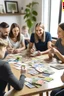 Placeholder: image d’une famille autour d’une table avec des cartes