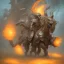 Placeholder: angry horse in orange and blue battle armor, bucking, a highly detailed illustration, background of Inka jungle, realistic render, 8 k, micro detail, intricate, elegant, centered, digital painting, Artstation, smooth, sharp focus, illustration, artgerm, tomasz alen kopera, peter mohrbacher, donato giancola, joseph christian leyendecker, wlop, boris vallejo