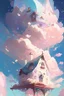 Placeholder: A whimsical dwelling delicately constructed entirely of ethereal clouds evocative of a dreamy landscape floating somewhere between heaven and earth, Dreamy, Pastel colors, Vibrant lighting, Highly detailed, Digital painting, Artstation, Concept art, Magical, Sparkling, Enchanting, art by victoria skitt, pascal campion, Loish, Trending on deviantart.