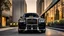 Placeholder: A (((Super Black Rolls-Royce Cullinan))) featuring a luxurious interior, advanced technologies, and a sleek body kit designed by MANSORY, exuding an air of sophistication and power