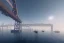 Placeholder: oakland boat port in california, urban , slums , view of port from the sea, bridge in background , fog , realistic, unity, scriptable render pipeline , cinematic lighting.