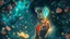 Placeholder: Enigmatic lady with art nouveau windows embedded in her pearly skin, in an enchanted orchard of luminescent apples, weaving with strands of aurora borealis, dreams materialized as crystalline flowers, magical fireflies, dreamlike nocturnal atmosphere, contemporary fantasy art style