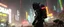 Placeholder: cyberpunk space city, in valley, A space elf cowboy biker astronaut with rocket backpack named Dave started doing the splits, Blew a fuse in his hips and short-circuited his bits, The Martian fluffy gremlins went wild, the Plutonians dogs screamed, Even black-and-white aliens turned ultraviolet green! in the style of fallout 4 and HR Giger, background motion blur , and volume fog spot lights