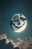 Placeholder: Moon smiling in the sky