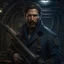 Placeholder: The submarine weapons expert Sylas Steinhardt, a well groomed dark haired man with scars on his face realistic grimdark setting,