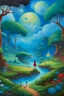 Placeholder: Mystical Dreamscape: Exploring a Hayao Miyazaki-inspired World" oil painting --16:3