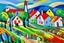 Placeholder: A white village with windmills painted by Alexej von Jawlensky