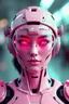 Placeholder: Image of a female AI with a tech feel with the colour pink front-facing that represents the Wording Our vision