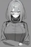 Placeholder: military girl, surprsed face, greyscale