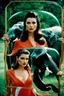 Placeholder: sixties, beautiful woman holding a piece of elephant art, Portra 400 film photo, analog inspiration, bubble, helmut newton, polaroid colors, realistic face, space age