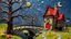 Placeholder: Photograph hasselblad h6d400c --ar 85:128 --v 6.0 of a fairy old bridge, tree, old bewitched house, made of felt, art, 3d deep field, Joan Miró, wide angle landscape scene, galaxies, creepy, needlepoint, abstract silhoutte, expressionist style, colorful holiday