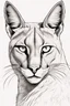 Placeholder: "Generate an AI line art of a Caracal in a dynamic front shot, half-body pose. Capture the distinct features of this wild cat, emphasizing its grace and alertness. Use clean lines to showcase the caracal's unique characteristics in a striking and detailed illustration."
