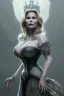 Placeholder: Jennifer Coolidge as evil queen in black leather, busty, cleavage, angry, stern look. character design by cory loftis, fenghua zhong, ryohei hase, ismail inceoglu and ruan jia. unreal engine 5, artistic lighting, highly detailed, photorealistic, fantasy