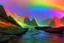 Placeholder: Rainbow, river, rocks, sci-fi, fantasy