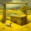 Placeholder: Surrealism in the style of Alex Alemany, a beach, an old open battered, dirty suit case sitting open near the water, inside the suitcase Kincaid landscape of a yellow farmhouse estate called Merrill House in Andover Maine, gate to a stormy valley in the middle of a meadow,Jean-Baptiste Monge style a surreal artwork that depicts a scene within a cracked open half-circular world. The edge of the circle is decorated with rocks and a tree that grows out of the sides..A group of elderly women walks a