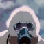 Placeholder: A Yeti with a gas mask