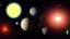 Placeholder: alien planet with several moons in deep space