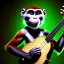 Placeholder: wiremesh rendering of a monkey playing a banjo with his eyes closed