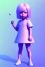 Placeholder: isometric clean art of super cute child girl, harsh lighting, soft pastel gradients, high definition, 3d icon clay render, blender 3d