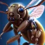 Placeholder: depth of field, cyborg bee, macro lens, hyperphoorealstic, ultra detail, elegant