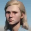 Placeholder: 16 years old women, named Gretchen Marie Bernath - light-blonde hair, round blue eyes, medium cold skin tone, defined jawline and cheek bones, full eyebrows, natural, mature, warrior, hard worker, strong, muscular, enduring, cocky, caring, dramatic, confident