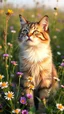 Placeholder: Love cat , add a small butterfly on a wild flowers to this picture