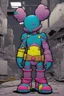 Placeholder: cyberpunk comic book hero chracter by kaws