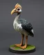 Placeholder: A photo of a tabletop role-playing miniature of a chubby Dromornis stirtoni (mihirung) flightless ostrich-goose-chicken-parrot-puffin-hybrid with long legs and a big puffin-like beak. the miniature is full body. the picture is inspired by the works of john howe, alan lee and william morris.