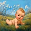 Placeholder: a baby doll like a 19th painting