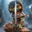 Placeholder: gremlin holding sword with vulcanic background,bokeh like f/0.8, tilt-shift lens 8k, high detail, smooth render, down-light, unreal engine,bokeh like f/0.8, tilt-shift lens 8k, high detail, smooth render, down-light, unreal engine