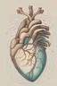 Placeholder: A drawing with clear defined details of a anatomical heart in graphic style inside the heart a small wave including letter A and J