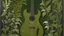 Placeholder: An olive green nuclear guitar painted by Henri Rousseau