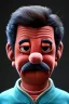 Placeholder: Waist up muppet Portrait, Nicolas maduro us muppet doll, black hair, Venezuelan president, red tracksuit, mustache, photo studio, blue background, unreal engine 5, concept art, art station, ray tracing, lumen lighting, ultra detail, volumetric lighting, 3d.