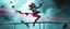 Placeholder: airbrush 3d rendering, mafia cyberpunk stylish lady dr smick Vex is now officially in stasis. No experiments. No clones. No accidental galaxy-ending breakthroughs. sci fi guns and rays, shattering glass background, flying debris, jumping guard rail pose. fog smoke