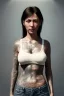 Placeholder: Ultra Realistic image, 30 years old Spanish woman, portrait, small complexion, natural small busty, traditional Japanese tattoo, jakuza style, vibrant color, highly detailed, art stations, concept art, smooth, unreal engine 5, god rays, ray tracing, RTX, lumen lighting, ultra detail, volumetric lighting.