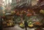 Placeholder: A greengrocer in colorful genoa street+steampunk+biopunk+alphonse mucha, greg rutkowski,matte painting, cryengine, hyper detailed, felix kelly, fantasy art, seb mckinnon