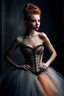 Placeholder: Model with corset, tulle skirt