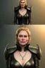 Placeholder: Cersei Lannister as evil queen in black leather, busty, cleavage, curvy, lena headay, angry, stern look. character design by cory loftis, fenghua zhong, ryohei hase, ismail inceoglu and ruan jia. unreal engine 5, artistic lighting, highly detailed, photorealistic, fantasy