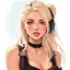 Placeholder: a popular girl, blonde, digital art, stylised
