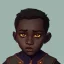 Placeholder: Portrait of a sweet dark skinned toddler warlock boy with dark hair