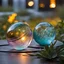 Placeholder: "A delicate cracked glass sphere, ethereal colours, fine fract...