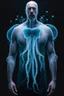 Placeholder: a man's torso and the other half jellyfish