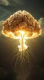 Placeholder: a human brain and descending nerves crossed with a nuclear explosion cloud