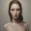 Placeholder:  100 % modern conceptual art, realistic full figure portrait oil painting by Hans Holbien the Younger and Jean Auguste Dominique Ingres and by Malcom Liepke of a very beautiful 20 year old woman , front view centered symmetrical composed and cinematic side lighting ,hyper-realistic detailed chiracsuro shading and shadows, precise brushstrokes and subtle blended variations in skin color temperature, perfectly proportioned slim female body with beautiful symmetrical small breasts, elegantly pos