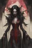 Placeholder: olpntng style, Vampire with fangs, angry, scary, highly detailed, cinematic, 8k, by Stanley Artgermm, tom bagshaw, craig mullins, Carne Griffiths, ayami kojima, Jeremy Mann, trending on deviantart, hyper detailed, horror, full of colour, oil painting, heavy strokes, paint dripping